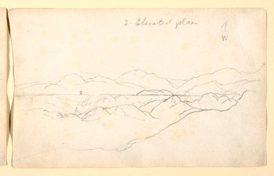 Tekening, Berglandschap, Colombia, 1853 door Frederic Edwin Church