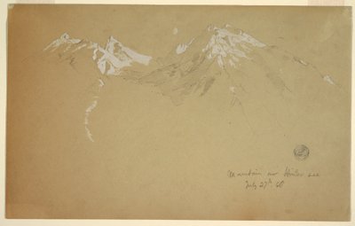 Tekening, "Berg boven Hintersee," bij Berchtesgaden, Beieren, 27 juli 1868 door Frederic Edwin Church