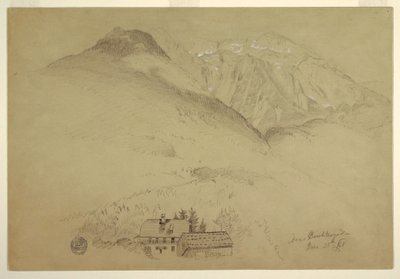 Tekening, Goell en Brett bij Berchtesgarden, Beieren, 28 juni 1868 door Frederic Edwin Church