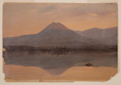 Tekening, Mt. Katahdin vanaf Lake Katahdin, 1860-70 door Frederic Edwin Church