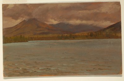 Tekening, Mt. Katahdin vanaf Lake Katahdin, 1860-70 door Frederic Edwin Church