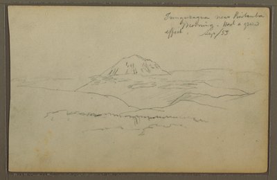 Tekening, Tunguragua, Riobamba, Ecuador, september 1853 door Frederic Edwin Church