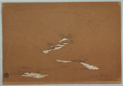 Tekening, Smalle bergvallei met stroomversnelling bij Ysapan, Ecuador, 12 juli 1857 door Frederic Edwin Church