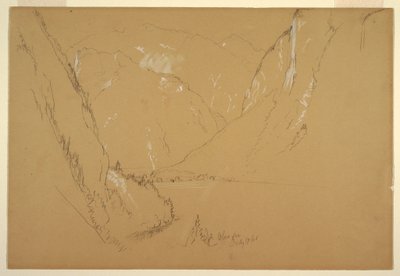 Tekening, "Obersee", bij Berchtesgarden, Beieren, 17 juli 1868 door Frederic Edwin Church