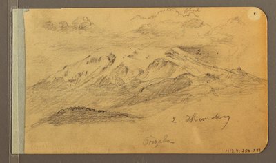 Tekening, Orizaba; Verso: Bewolkte lucht, dak, 1889 door Frederic Edwin Church