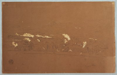 Tekening, Gedeeltelijk uitzicht op Guaranda, Ecuador, 3 juni 1857 door Frederic Edwin Church