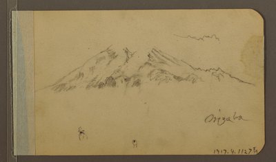 Tekening, piek van de Orizaba, figuur; Verso: vlakte en bergketens, 1889 door Frederic Edwin Church