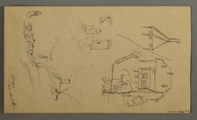 Tekening, Plantenstudies, Plantennotities, Waterval, 1868 door Frederic Edwin Church