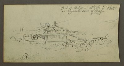 Tekening, zwembad en gebouwen, mogelijk 1868 door Frederic Edwin Church