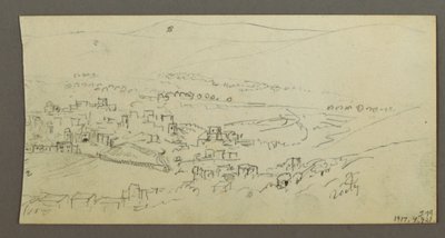 Tekening, zwembad en gebouwen, mogelijk 1868 door Frederic Edwin Church