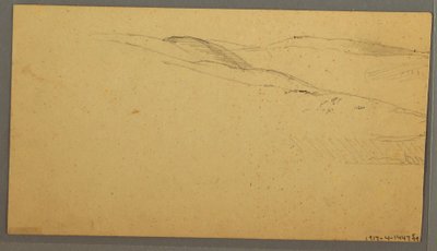 Tekening, Regen over heuvels, mogelijk 1866 door Frederic Edwin Church