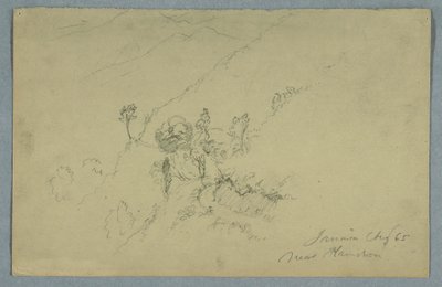 Tekening, Weg door de Blue Mountains, bij Homestead, Jamaica, augustus 1865 door Frederic Edwin Church