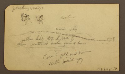 Tekening, Ruige berg over een vlakte; Verso: figuren, landschap, 12 december 1884 door Frederic Edwin Church