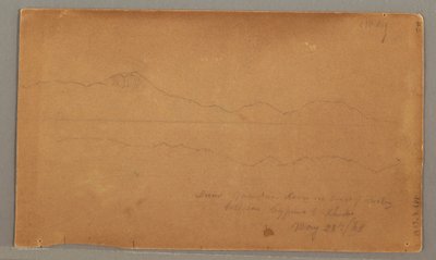 Tekening, zijaanzicht van gebouw, raam, 29 mei 1868 door Frederic Edwin Church