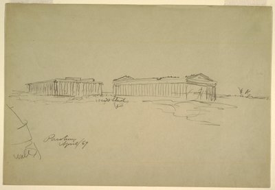 Tekening, Schetsen, Paestum, Zuid-Italië, april 1869 door Frederic Edwin Church
