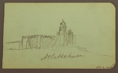 Tekening, Schetsen van Patzcuaro; Verso: Kerk, Atlatahuca, 1883 door Frederic Edwin Church