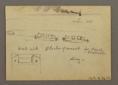 Tekening, Schetsen van het Midden-Oosten, inclusief Suezkanaal, januari 1868 door Frederic Edwin Church