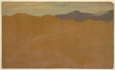 Tekening, Zuid-Amerikaanse bergen, 1853 of 1857 door Frederic Edwin Church