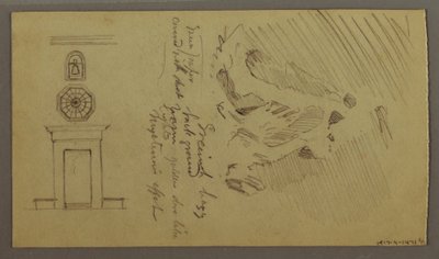 Tekening, Studies van tafelonderdelen, mogelijk 1868-69 door Frederic Edwin Church
