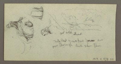 Tekening, Studie van de benen van een kameel, mogelijk 1868 door Frederic Edwin Church