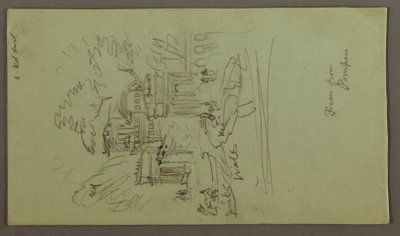 Tekening, Studie van een fresco uit Pompei, mogelijk 1868-69 door Frederic Edwin Church