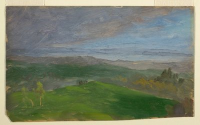 Tekening, Zomergezicht, Hudson-vallei, New York, 1870-80 door Frederic Edwin Church