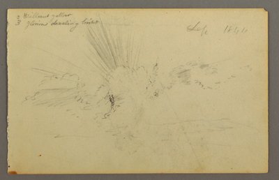 Tekening, Zon achter wolken, 1844 door Frederic Edwin Church