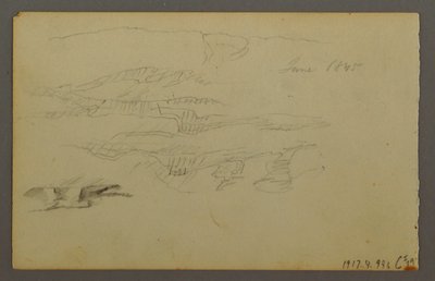 Tekening, Zon achter wolken, 1844 door Frederic Edwin Church