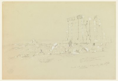 Tekening, Tempel met Semua [het huidige as-Samu] in de verte, 17 februari 1868 door Frederic Edwin Church