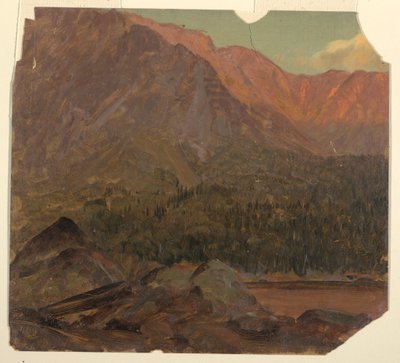 Tekening, Het grote Katahdin-bekken, Maine, 1860-70 door Frederic Edwin Church
