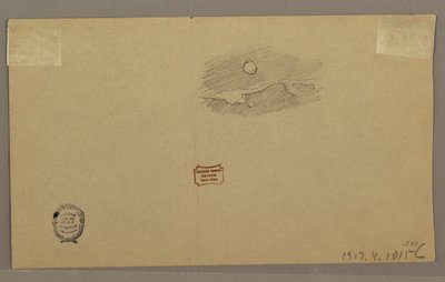 Tekening, onweer over heuvelrug, juli 1866 door Frederic Edwin Church