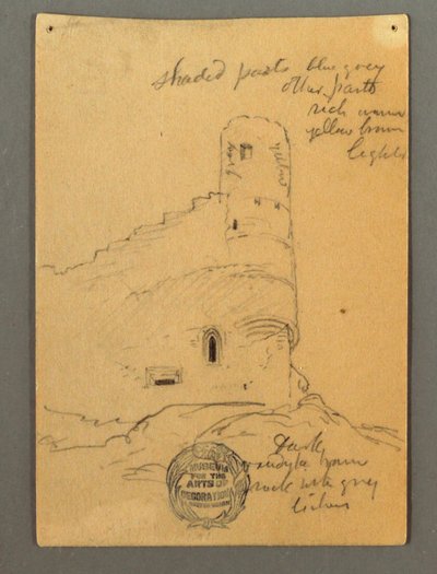 Tekening, Toren van het kasteel, Sion, mogelijk 1868 door Frederic Edwin Church