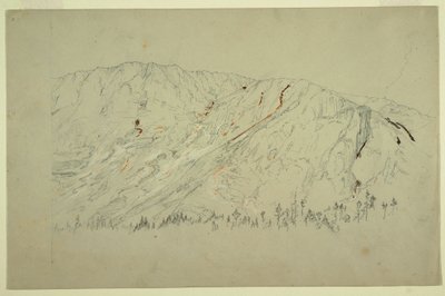 Tekening, Bovenste deel van het Grote Bekken, Mt. Katahdin, september 1877 door Frederic Edwin Church