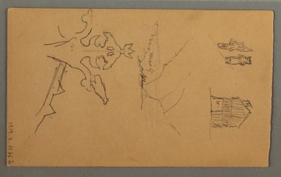 Tekening, Vallei, Toren, Kerk, mogelijk 1868 door Frederic Edwin Church