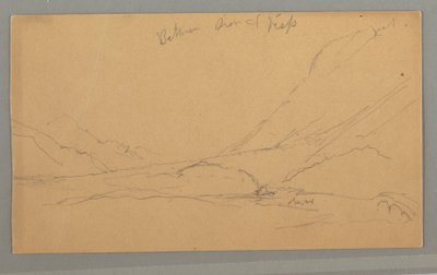 Tekening, Vallei van Vallais, mogelijk 1868 door Frederic Edwin Church