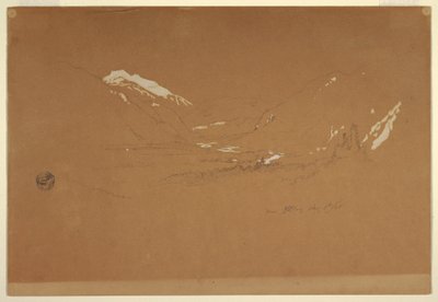 Tekening, Dal "bij Golling," Oostenrijk, 5 augustus 1868 door Frederic Edwin Church