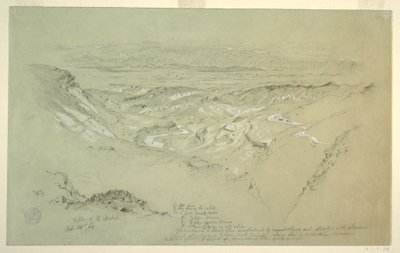 Tekening, Vallei van El Arabah, 21 februari 1868 door Frederic Edwin Church