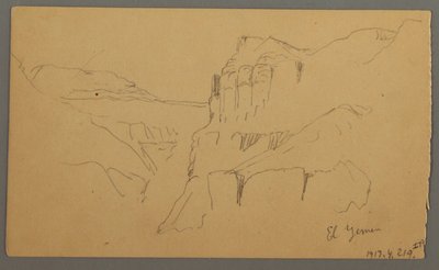 Tekening, Valleyside, februari 1869  door Frederic Edwin Church