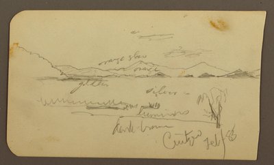 Tekening, Uitzicht bij het meer, Cuitzeo; Verso: Uitzicht bij het meer, Cuitzeo, februari 1885 door Frederic Edwin Church