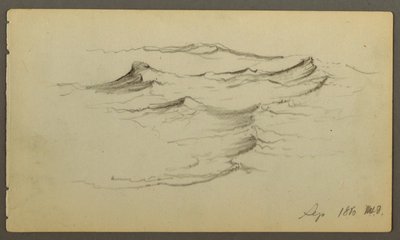 Tekening, Golven, 1860 door Frederic Edwin Church