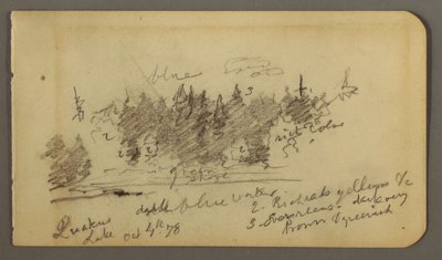 Tekening, Bosachtige oever, 1878 door Frederic Edwin Church