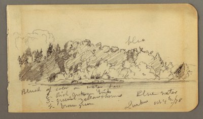 Tekening, Bosoever, water, 1878 door Frederic Edwin Church