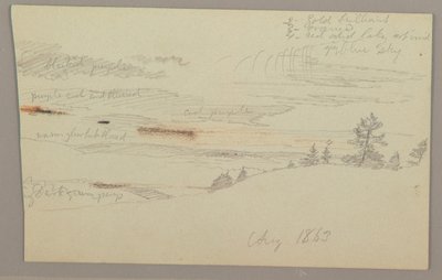Tekening, Boshelling, Heuvelland, 1863 door Frederic Edwin Church