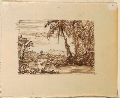Imaginaire landschap met door Frederic Edwin Church