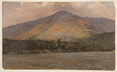 Mt. Katadhin, toont Pomola en het Grote Bekken vanaf Sandy Bottom Pond door Frederic Edwin Church
