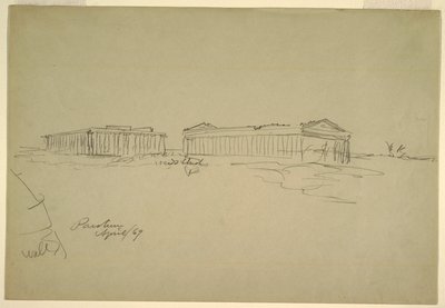 Schetsen, Paestum, Zuid-Italië door Frederic Edwin Church