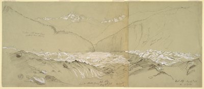 Bovenste Aletschgletsjer met de Grote Fusshorn door Frederic Edwin Church
