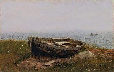 Verlaten roeiboot door Frederic Edwin Church