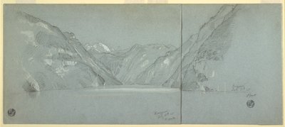 Uitzicht op het Königssee-meer met de Falkenstein, nabij Berchtesgaden, Beieren, Duitsland, Deel 2 door Frederic Edwin Church