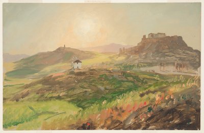 Uitzicht op de Akropolis, Athene door Frederic Edwin Church